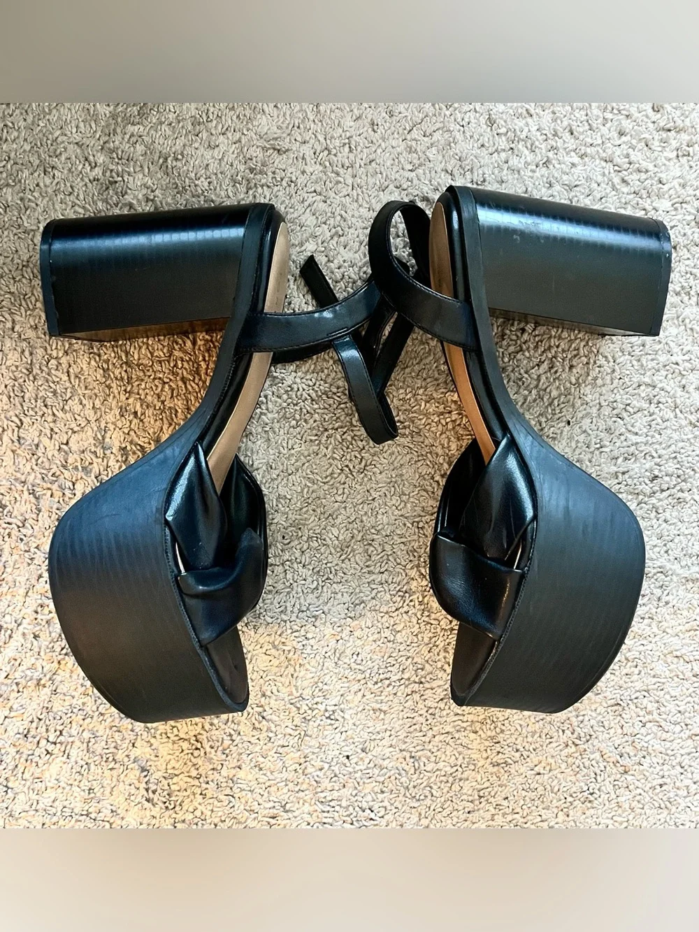 Torrid Black Soft Knot Platform Heels Sandals Size 12WW (Extra Wide Width)